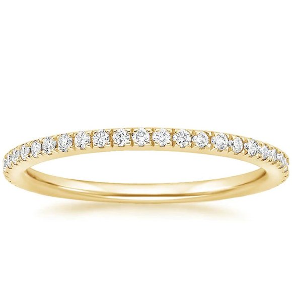 Petite Pave Diamond 14K Gold Eternity Band Ring